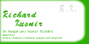 richard kusnir business card